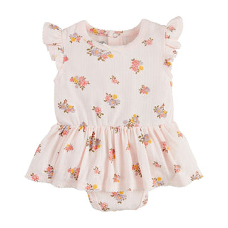 Pink Floral Skirted Crawler 3 to 6m