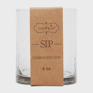 Sip Old Fashioned Glass	Sip old fashioned glass – classic lowball whiskey glass with 'sip' graphic, ideal for evening drinks