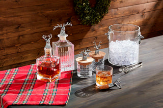 LG METAL DEER GLASS DECANTER