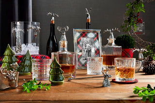 LG METAL DEER GLASS DECANTER