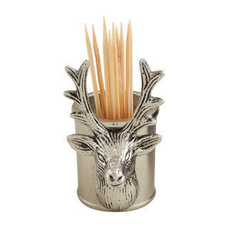 Toothpick holder with deer head – rustic tabletop toothpick holder featuring a sculpted deer head top