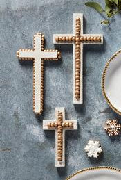 Large Gold Bead Cross