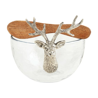 Deer Tidbit Bowl Set	Deer tidbit bowl set – ceramic snack bowls with antler handles, ideal for nuts or charcuterie