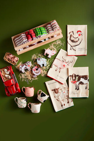COW CHRISTMAS FARM TOWEL