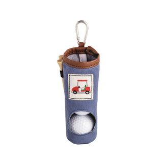 Golf ball holder with carabiner and golf cart design