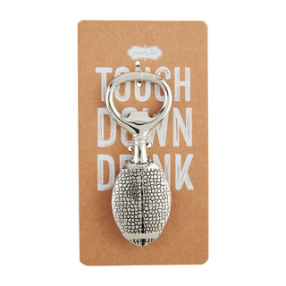 FOOTBALL FIGURAL BOTTLE OPENER	Football figural bottle opener – sporty novelty bottle opener shaped like a football, perfect for tailgates