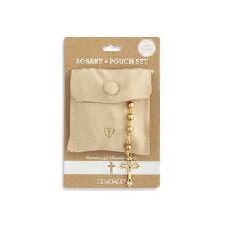 Gold Rosary + Pouch - 18in