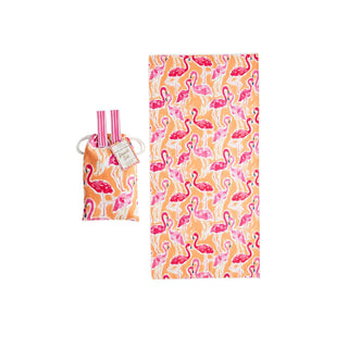 Quick Dry Towel Beach Set Orange	Quick dry beach towel set in orange – includes absorbent towel and matching zipper pouch for easy travel