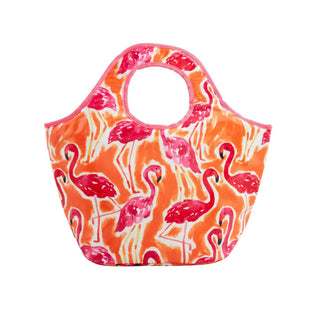 Beach Cooler Tote Orange	Orange beach cooler tote – vibrant cooler bag with zipper top and lined interior for chill storage