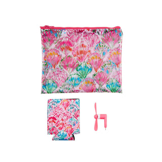 Beach Case Set Pink	Pink beach case set – clear waterproof bag with mini pouch for sunscreen, phone, and summer essentials