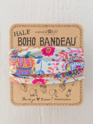 Half Bandeau Black Pink Folk Floral