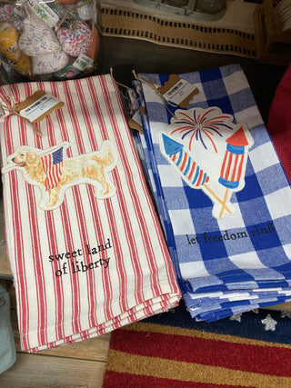 Dog Americana Canvas Patch Towel