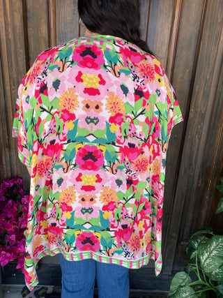 Tropical Floral Checker Wrap