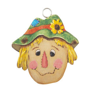 Decorative scarecrow Round Top Charm with a colorful hat