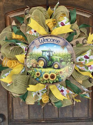 Tractor Mesh Wreath