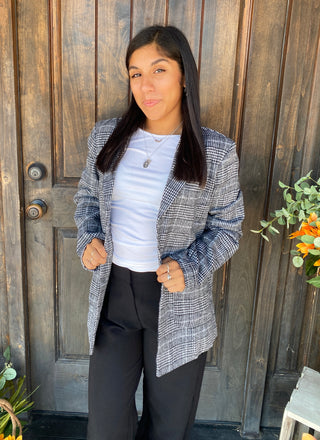 Black Plaid Blazer