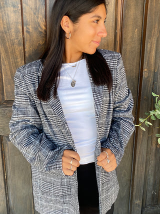 Black Plaid Blazer