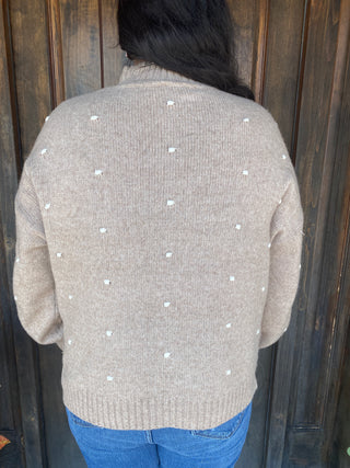 Tan Novie Pom-Pom Sweater