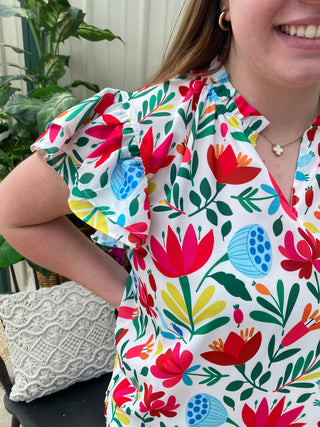 Iris Floral Blouse