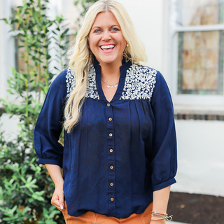 Jane Navy & White Top