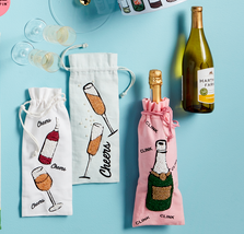 Pink Champagne Beaded Wine Bag