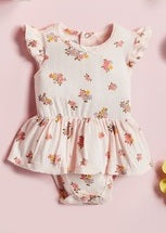 Pink Floral Skirted Crawler 3 to 6m