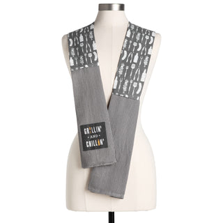 Grillin' & Chillin' Boa – grilling towel worn around the neck with fun barbecue-themed design
