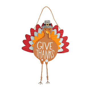 Gobbling Turkey Door Hanger – festive Fall door hanger for decorating your home this Thanksgiving season from MainStreet Mercantile.