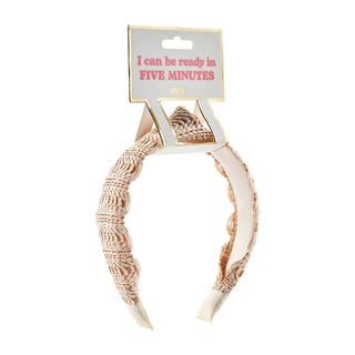 Scalloped Straw Headband White