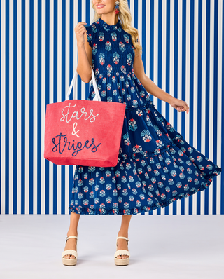 4th Of July Sparkle Tote Red
