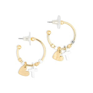 Giving Earrings Heart and Cross