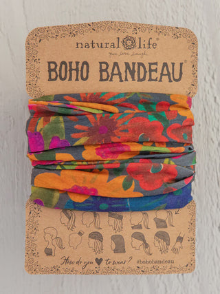Boho Bandeau Orange Pink Floral