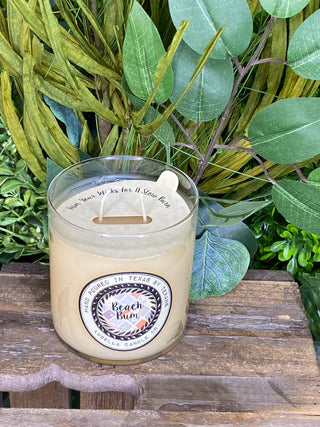 Beach Bum	Beach Bum candle โ summer-scented candle in a jar with beach-inspired label and tropical fragrance