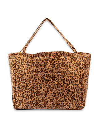 Zoey Red Leopard Suede Tote