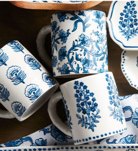 Cornflower Block Print Mug