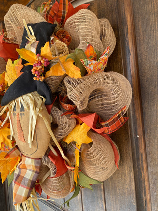 Wreath Mesh Rustic Scarecrow