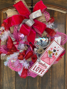 Wreath Valentine Leopard Love