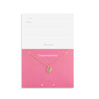 Congratulations Floral Card & Gold Necklace-16in