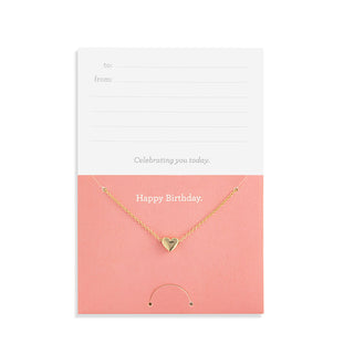 Happy Birthday Floral Card & Gold Necklace-16in