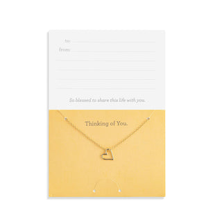 Thinking of You Floral Card & Gold Necklace-16in