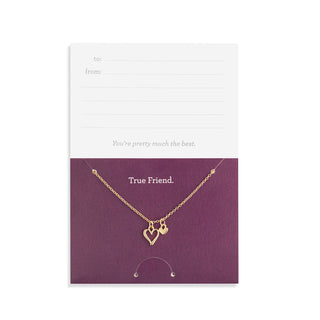 True Friend Floral Card & Gold Necklace - 16in