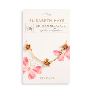 Mocha Enamel Flower Necklace
