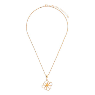 Gold Flower Open Wire Necklace