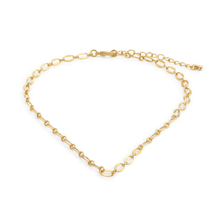 Gold Mirror Figaro Chain Necklace 14in