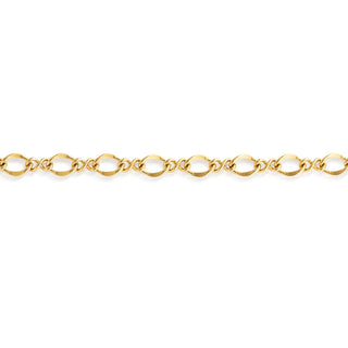 Gold Twisted Oval Chain Bracelet 6.5in