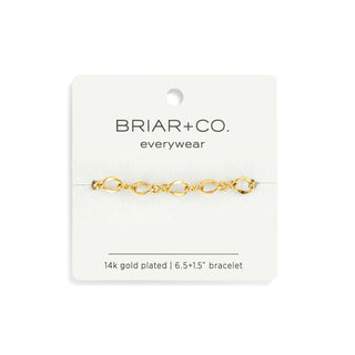 Gold Twisted Oval Chain Bracelet 6.5in