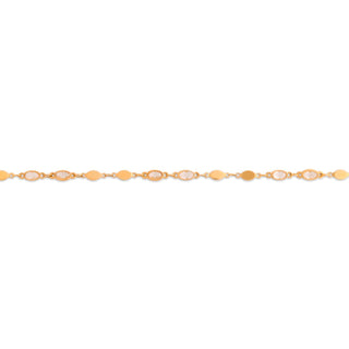 Gold Vintage Clear Gemstone Bracelet - 6.5in(+1.5i