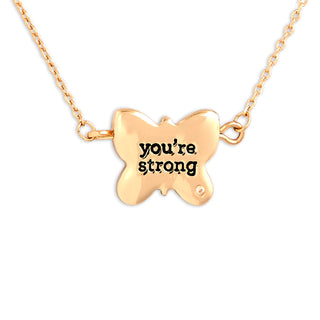 You're Strong Artful Butterfly Necklace - 16in(+2i