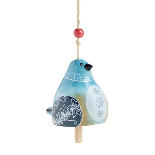 Decorative bird-shaped ornament with floral patterns on a white background
