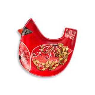 Cardinal Bird Song Trinket Dish - 4in